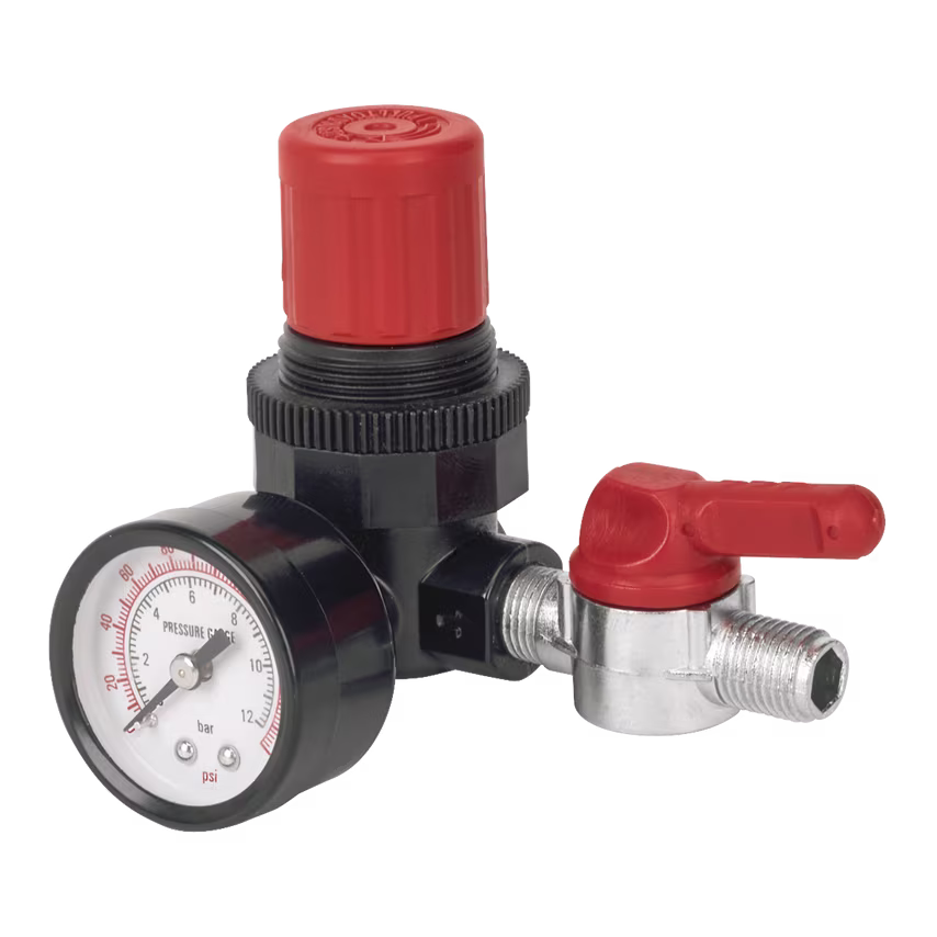 Sealey Air Regulator 1/4" BSP Female - 1/4" BSP Male