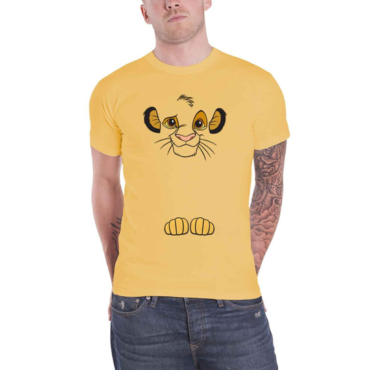 (S, Yellow) Lion King T Shirt Simba Face new Official Disney Mens Yellow