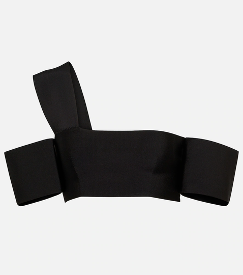 One-shoulder jersey bralette