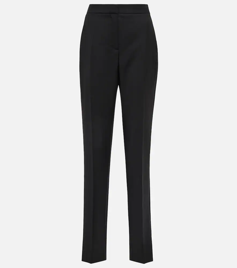 Straight leg cotton and mohair pants