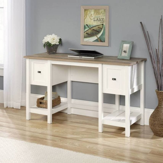Teknik Shaker Style Desk Soft White