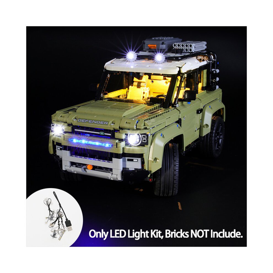 (LED Light Kit Compatible With 42110) LED Light Kit Compatible With Lego 42110 Defender Off-Road Bike Bricks NOT Include