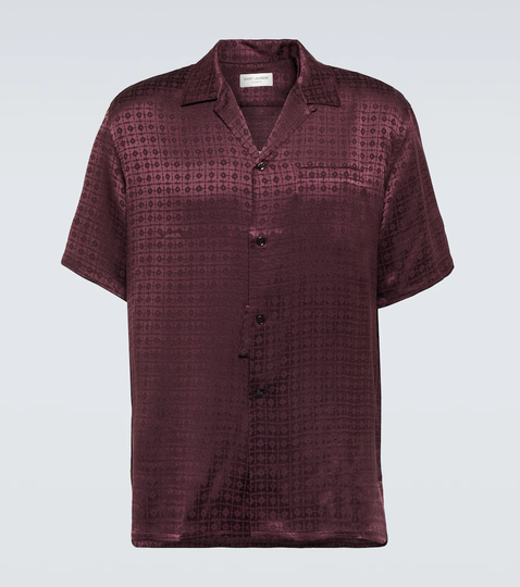 Short-sleeved silk shirt