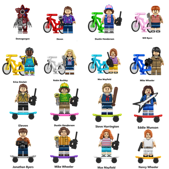 (16pcs-B+C ) 16pcs Stranger Things Assembled Minifigures Set Children's Stall Toys Building Blocks Fit Lego Kids Gifts