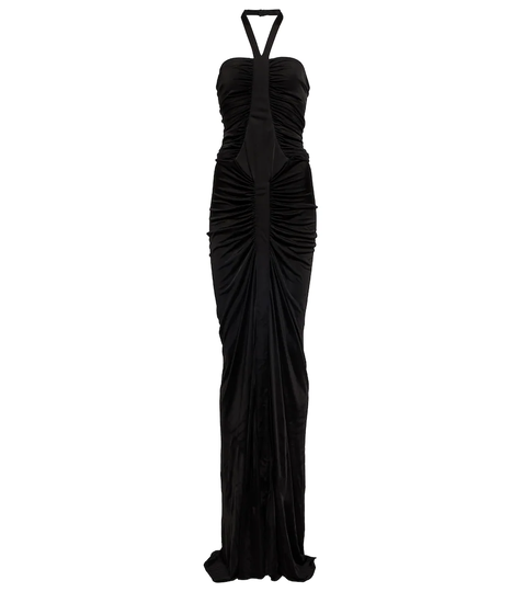 Draped jersey maxi dress