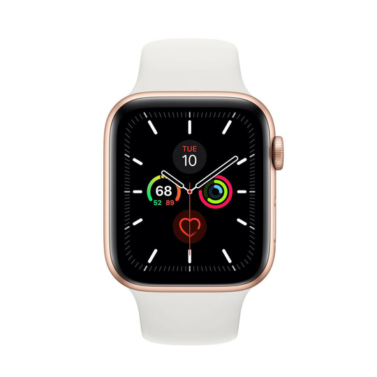Apple Watch Series 5 Cellular Gold Aluminium Case White Sport Band
