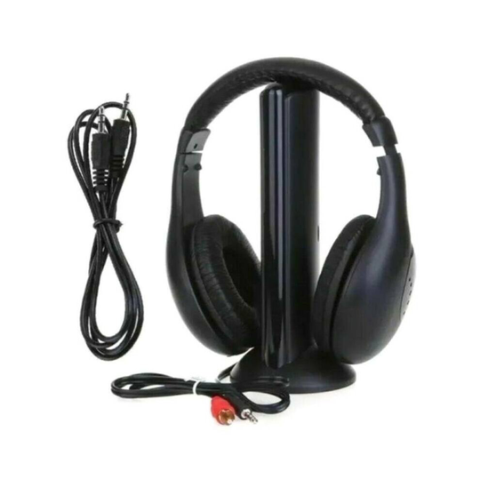 Cordless Wireless Headphones Wired Headset 5-in-1 FM Monitor Audio TV Radio PC