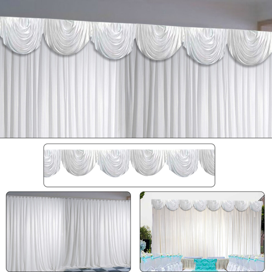 3X3M White Stage Wedding Backdrop Photography Background Drape Curtain