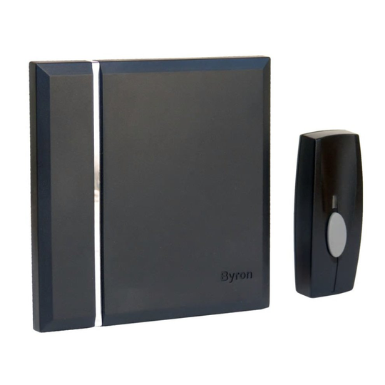 Byron Wireless Cordless Chime Doorbell Set with 4 Tones Black Self-memory