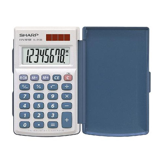Sharp Sharp Handheld Calculator with Hard Cover 8 Digit 3 Key Memory Solar/Batte