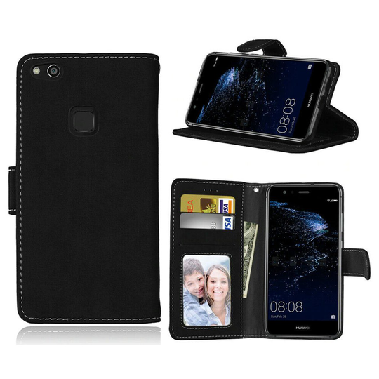 For Vodafone Smart V10 Phone Case, Cover, Wallet, Slots, PU Leather / Gel - Black
