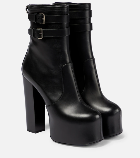 Mina leather platform ankle boots