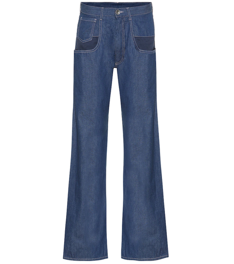 Mid-rise wide-leg jeans