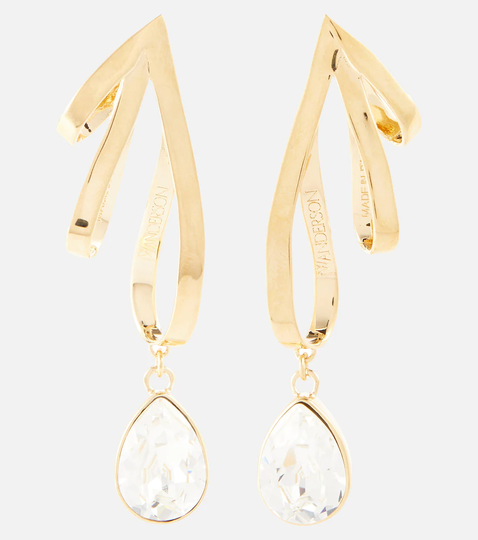 Ribbon crystal-embellished earrings