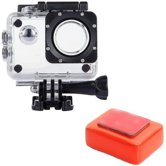 TEKCAM Action Camera Waterproof Case Protective Housing with Float Sponge Compatible with AKASO EK7000/Victure/SJ4000/COOAU/Campark X5/Drago