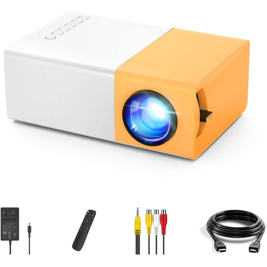 Mini Projector, Vamvo YG300 Pro Mini Projector, Portable Movie Projector 1080p Supported for Kids Gift, Home Theatre, Co