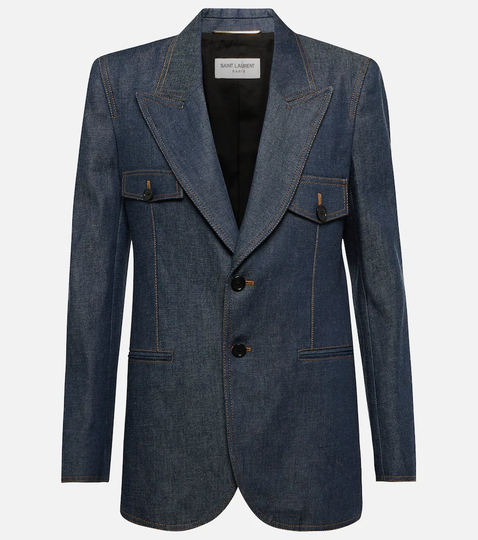 Single-breasted denim blazer