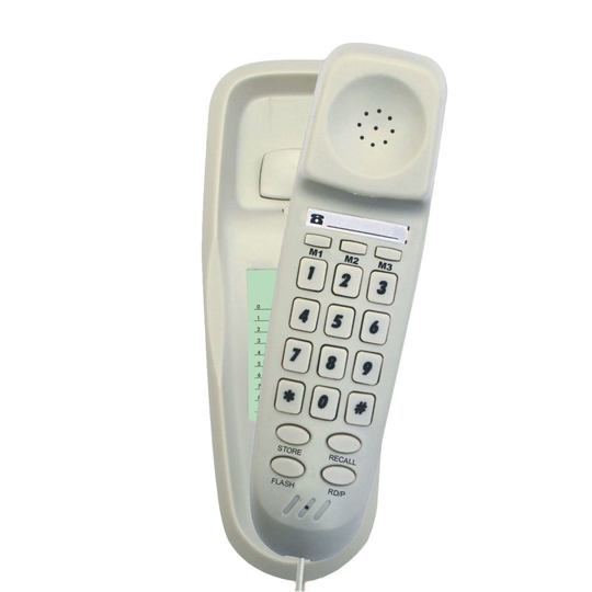 Tel UK 18008W Slim Wall Mountable Corded Telephone Bilbao - White