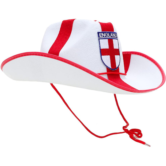 Toyland® England Cowboy Style Hat - Fancy Dress - World Cup - Euros - Cricket