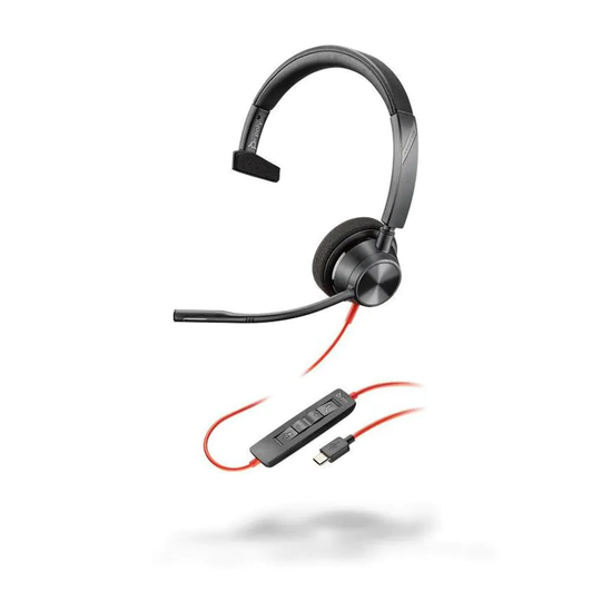 Poly Blackwire 3310 USB C Wired Monaural Headset Flexible Noise Cancelling Micro