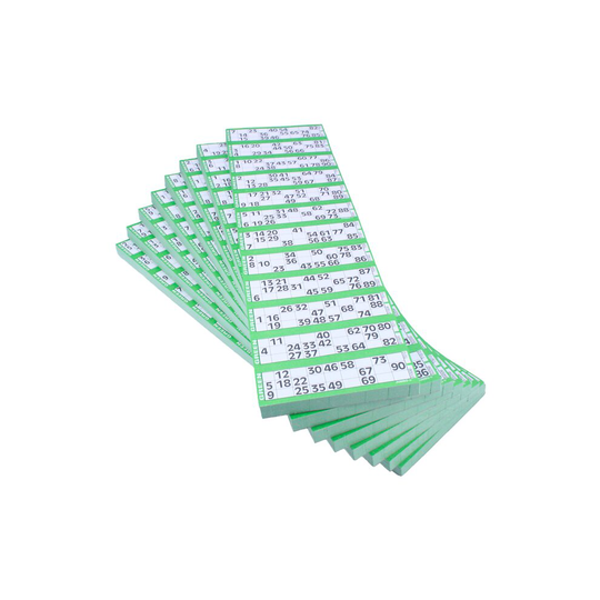 Jumbo Bingo Ticket Singles, 12 to View Pack, Green