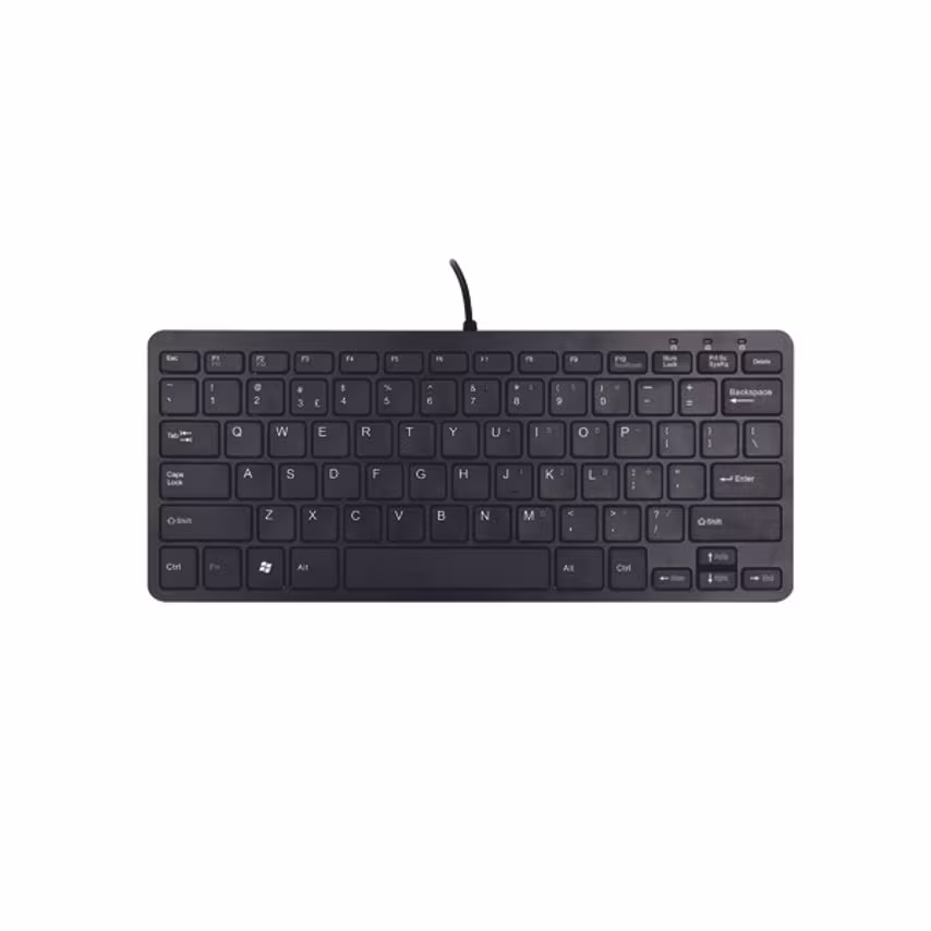R-GO Compact Ergonomic Keyboard Wired Black RGOECUKBL