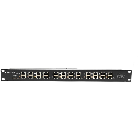 WS-GPOE-12-1U gigabit Poe injector - 12 Port Power over Ethernet rack mount with shielded RJ45 - power supplies available separately, use one or two