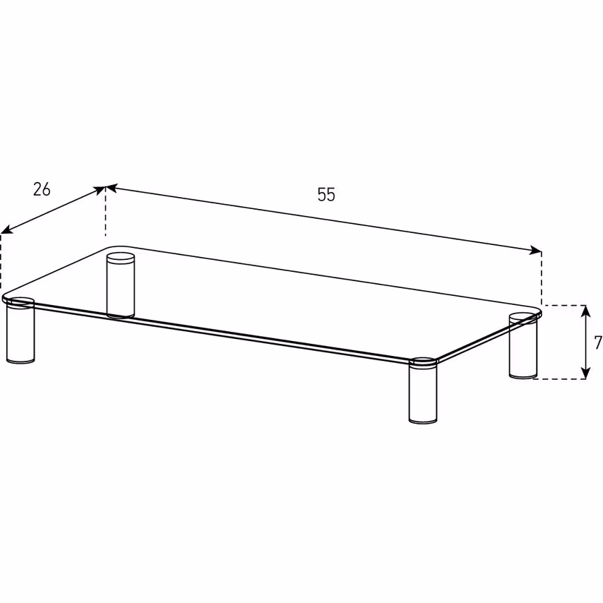 Connected Essentials CEO-20 Graphite Glass Monitor Stand 55x26cm