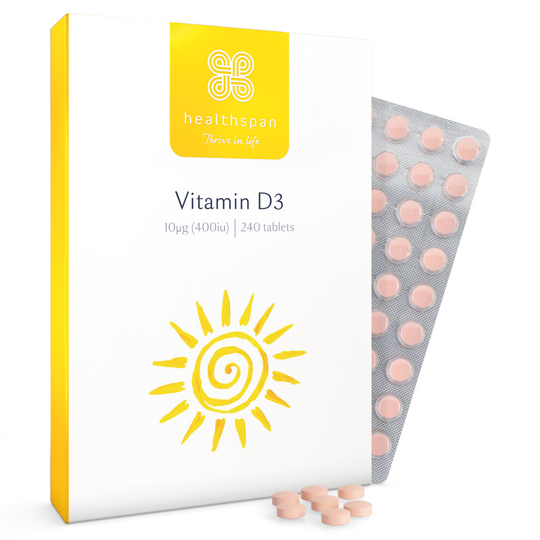 Healthspan Vitamin D3 10μg (400iu), 240 Tablets, Vegetarian