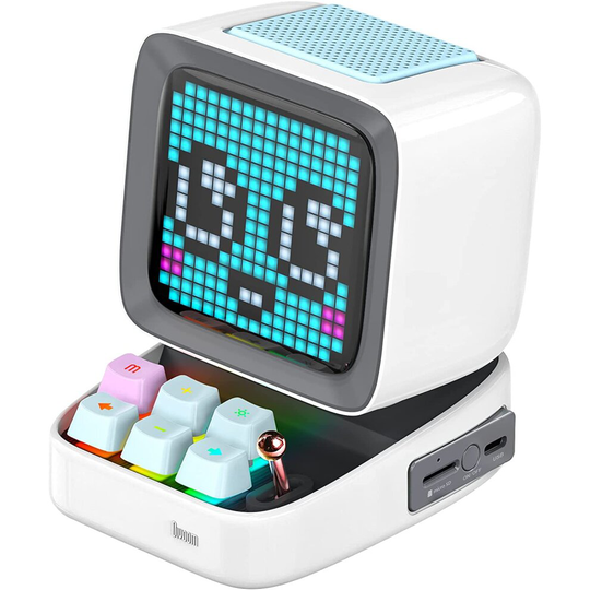 Divoom Ditoo Multifunctional Pixel Art Bluetooth Speaker, Retro Portable Speaker with Programmable RGB Led Screen, Mechanical Keyboard, Smart Alarm