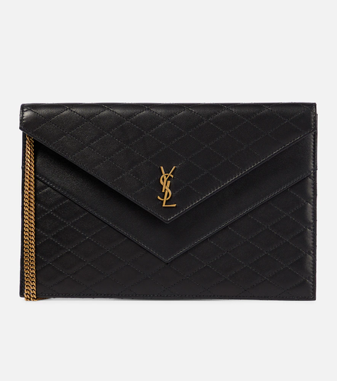 Gaby quilted leather clutch