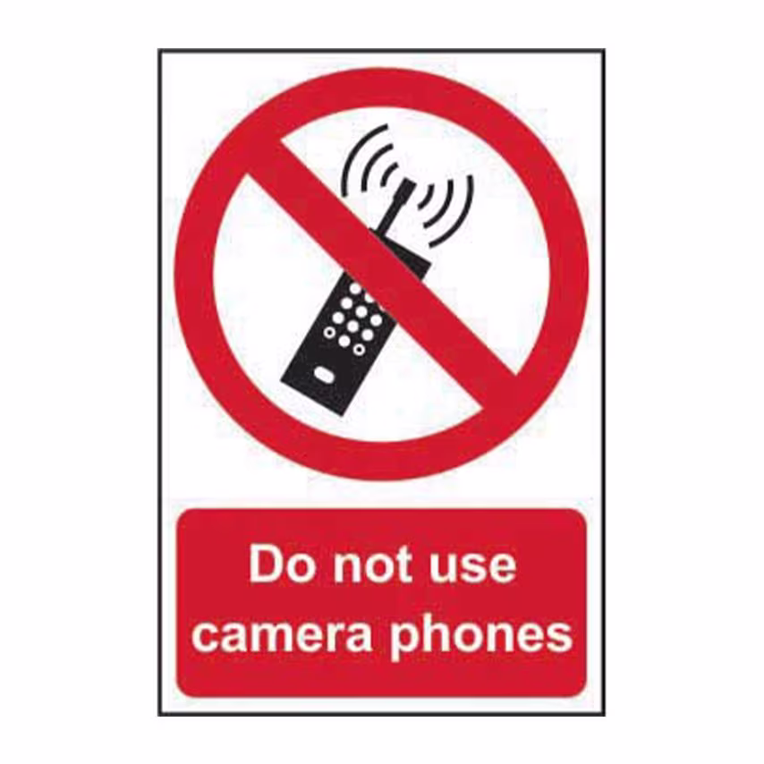 Spectrum Industrial Do Not Use Camera Phones - PVC (200 x 300mm)