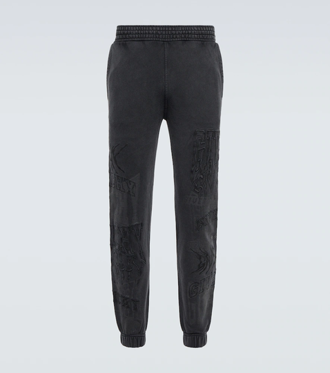 Printed cotton jersey sweatpants