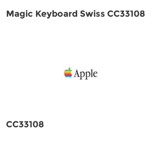 Apple Magic Keyboard Swiss CC33108- you get 2