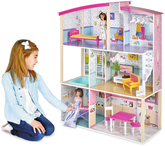 Jupiter Workshops Modern 3 Storey Wooden Dolls House
