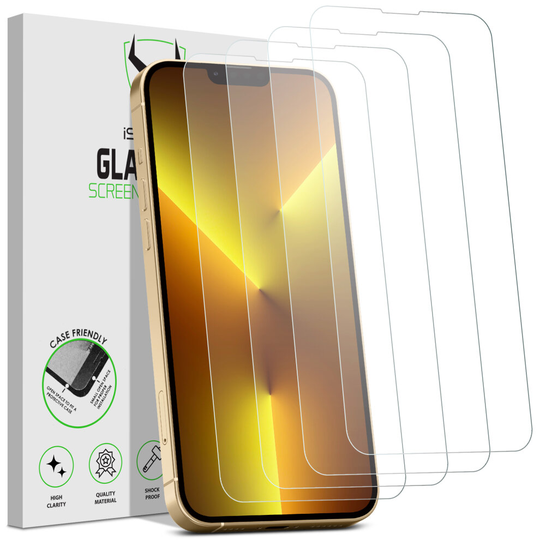 iSOUL Screen Protector Compatible with iPhone 13 Pro Max 6.7-Inch, Tempered Glass Film 4-Pack