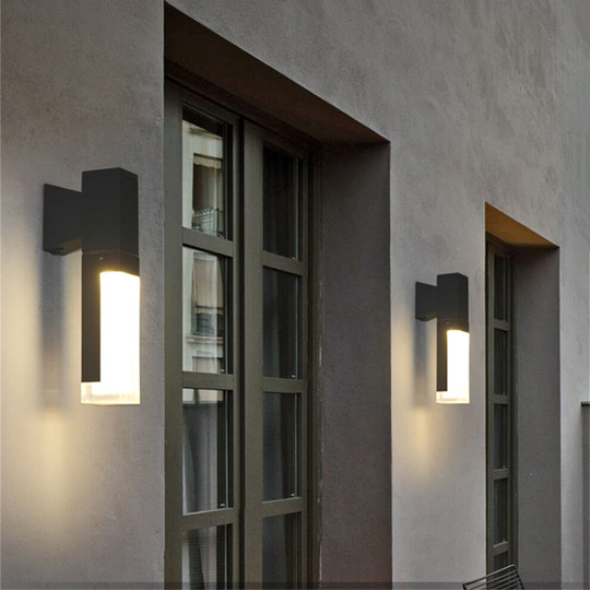 (Inductive Double Head & 220V, Clear White) Waterproof Outdoor Wall Light Lamp Motion Sensor Wall LED Light Decorative