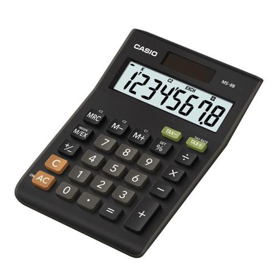 Casio Casio Desktop Calculator 8 Digit 3 Key Memory Battery/Solar Power 103x28.8