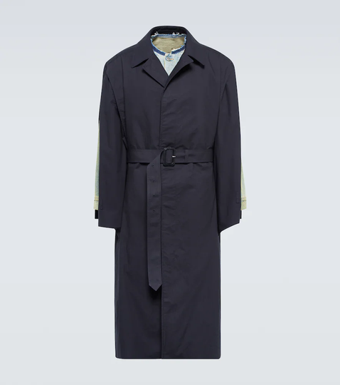 Denim-lined trench coat