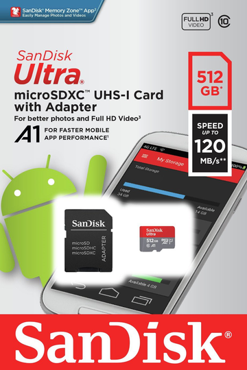 SanDisk Ultra 120MBs MicroSDXC UHS-I Memory Card - 512GB