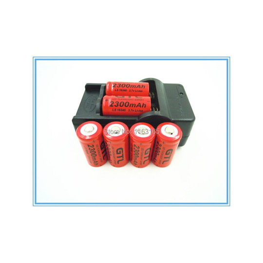 6x 2300mAh 16340 CR123A Rechargeable Li-ion Battery Red For LED Fla