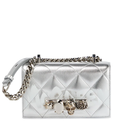 Jewelled logo leather crossbody bag