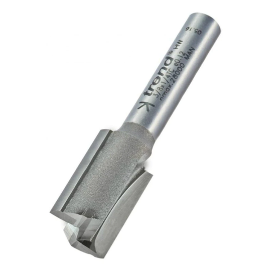 Trend 3/8 12.3mm Professional TCT 2 Flute Straight Cutter with Plunge Centre Tip