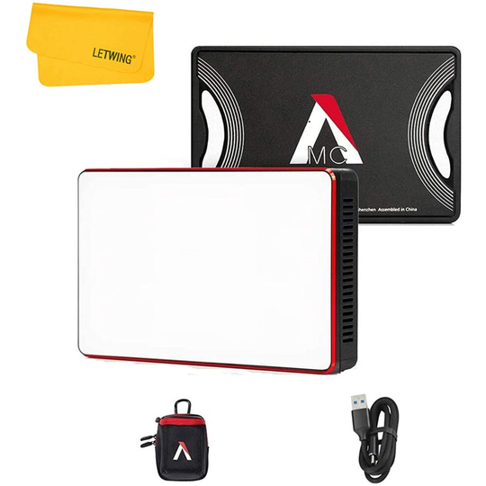 Aputure AL-MC RGB WW LED Video Light Continuous Output Lighting, 3200-5600K Adjustable, 0-100% Dimming, OLED screen, Magnetic Attraction and