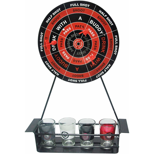 Quickdraw Darts Drinking Game For Adults With Magnetic Darts Board & Shot Glasses Set In Gift Box