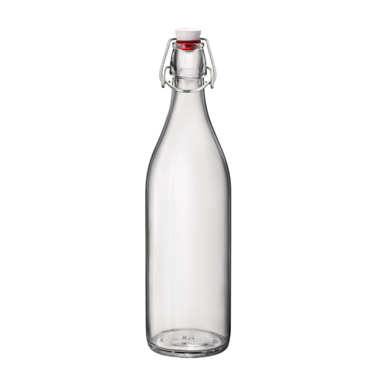 (1 Litre) Bormioli Rocco 1L Clear Glass Flip Top Lid Bottles
