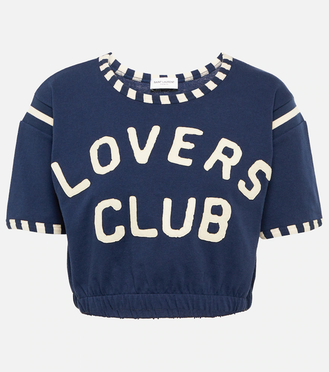 Embroidered cotton jersey T-shirt