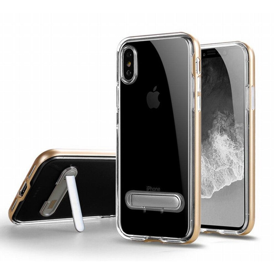 TPU Case with phone stand + two screen protectors iPhone XR