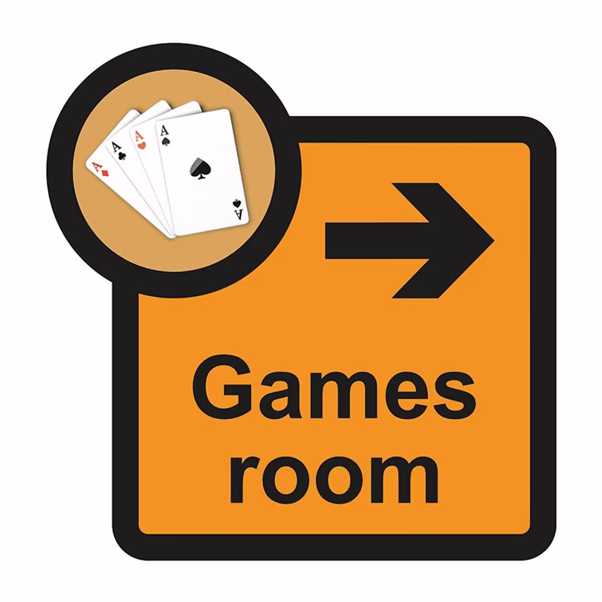 Spectrum Industrial Games Room Arrow Right Sign, Self Adhesive Foamex (305mm x 3