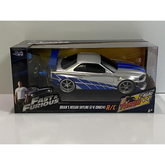 Fast and Furious Brians Nissan Skyline GT-R BNR34 R/C 1:24 Jada 99371 253203018